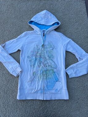 Y2k Fashion Skater Goth Von Zipper Women's Zip-Up Sweater Hoodie Large Alt Art